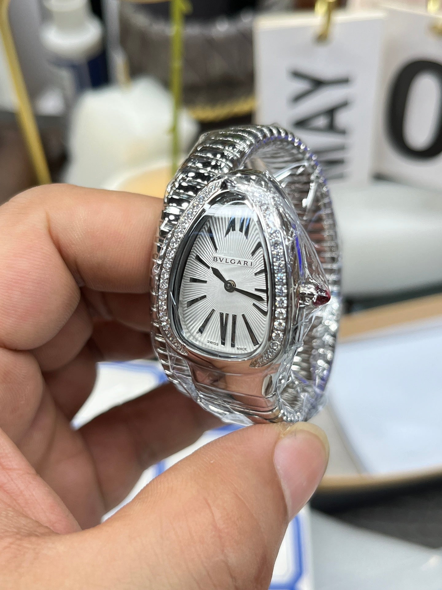 BVLGARI 101816 Serpenti Tubogas Plata Diamante 1:1 Mejor Edición BV Factory