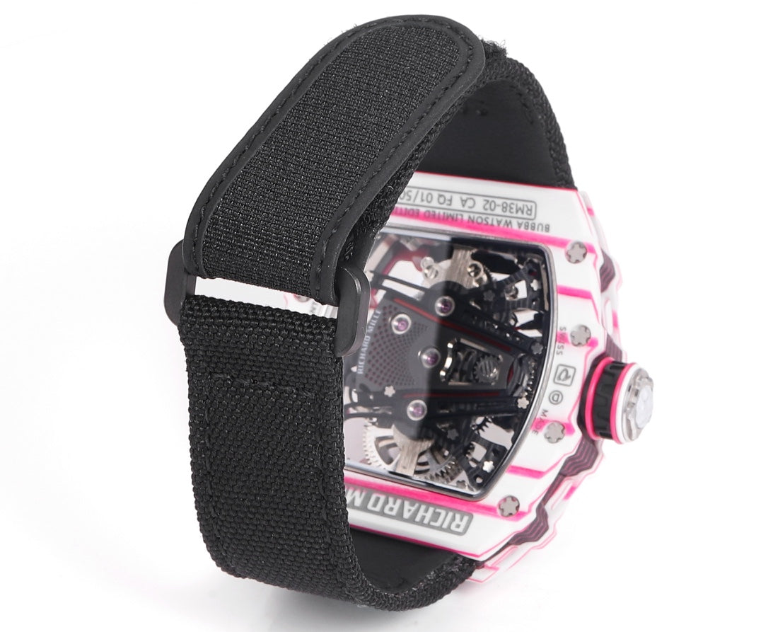 Richard Mille Bubba Watson Tourbillon RM38-02  1:1 Best Edition Velcro Fabric Black Strap