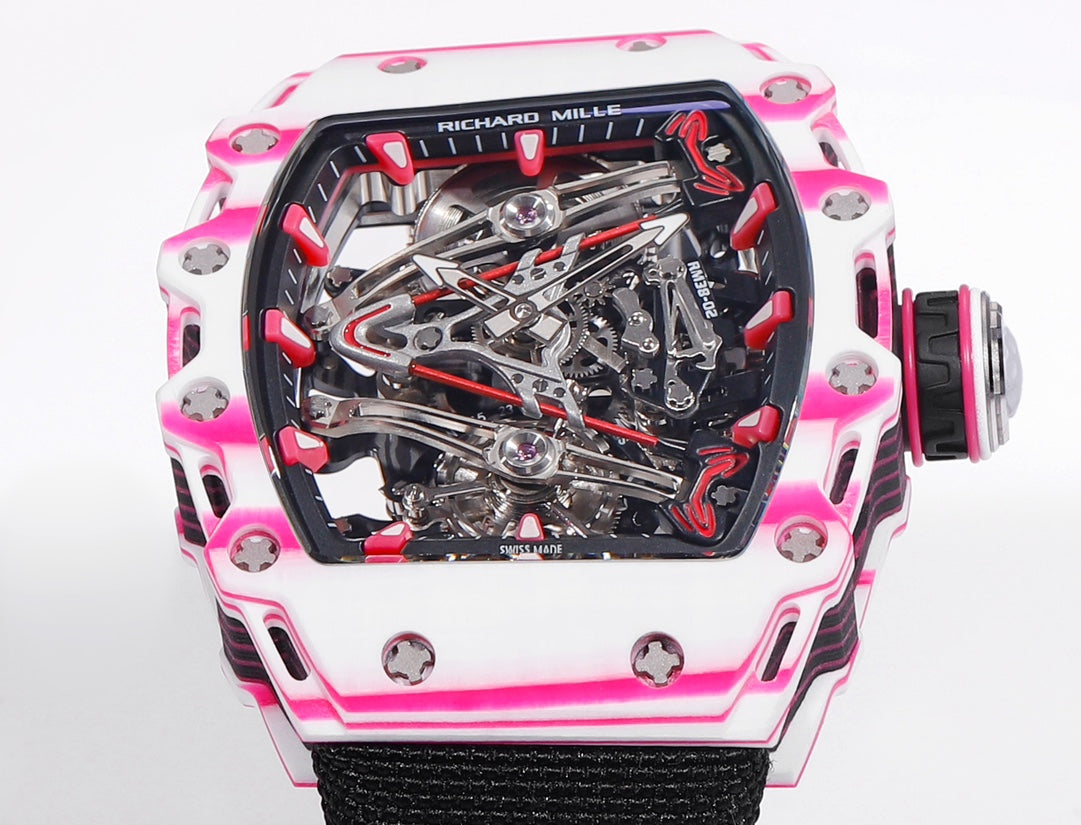 Richard Mille Bubba Watson Tourbillon RM38-02  1:1 Best Edition Velcro Fabric Black Strap