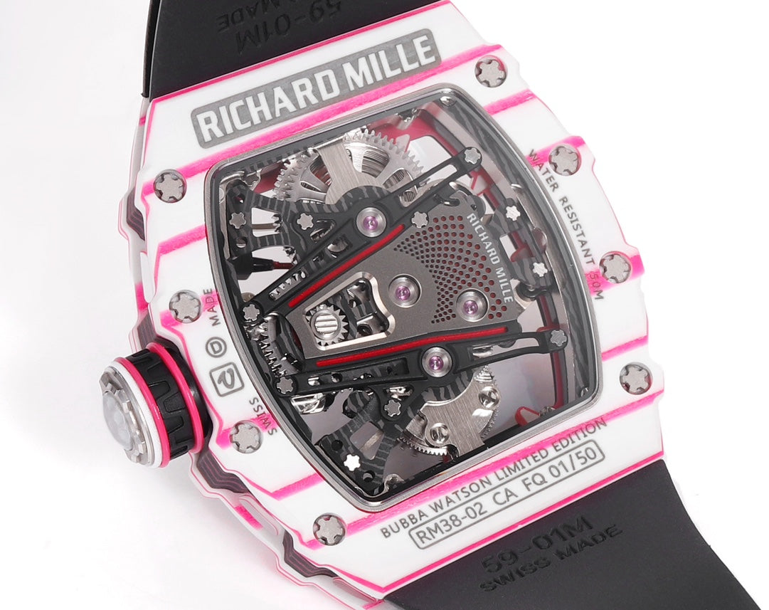 Richard Mille Bubba Watson Tourbillon RM38-02 1:1 Best Edition cinturino in caucciù nero