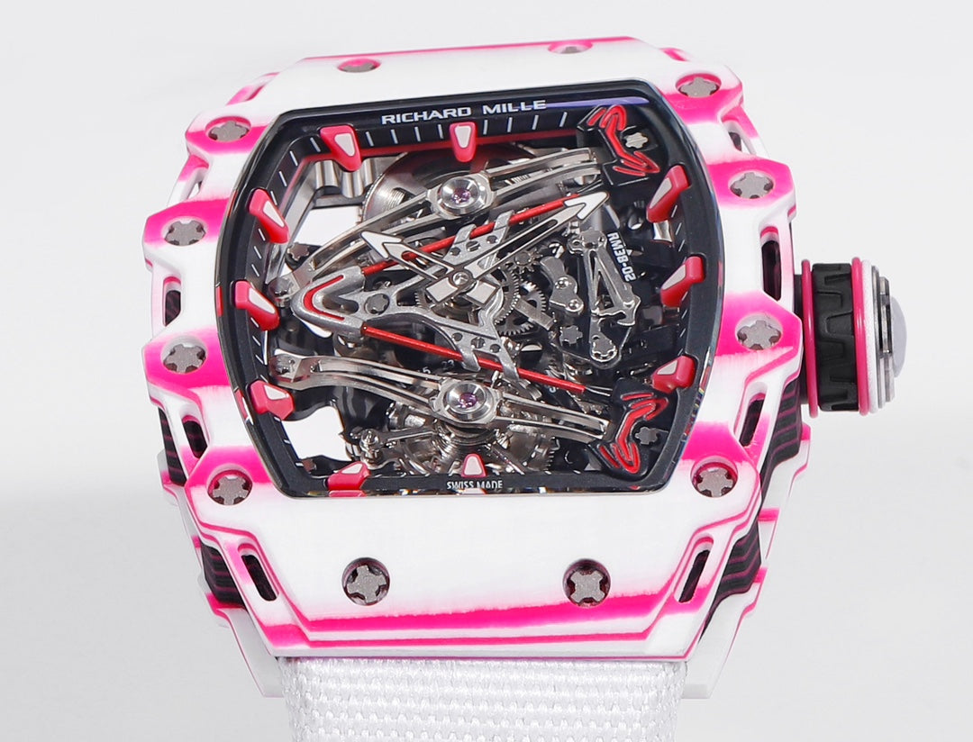 Richard Mille Bubba Watson Tourbillon RM38-02 1:1 Mejor Edición Tela Velcro Correa Blanca