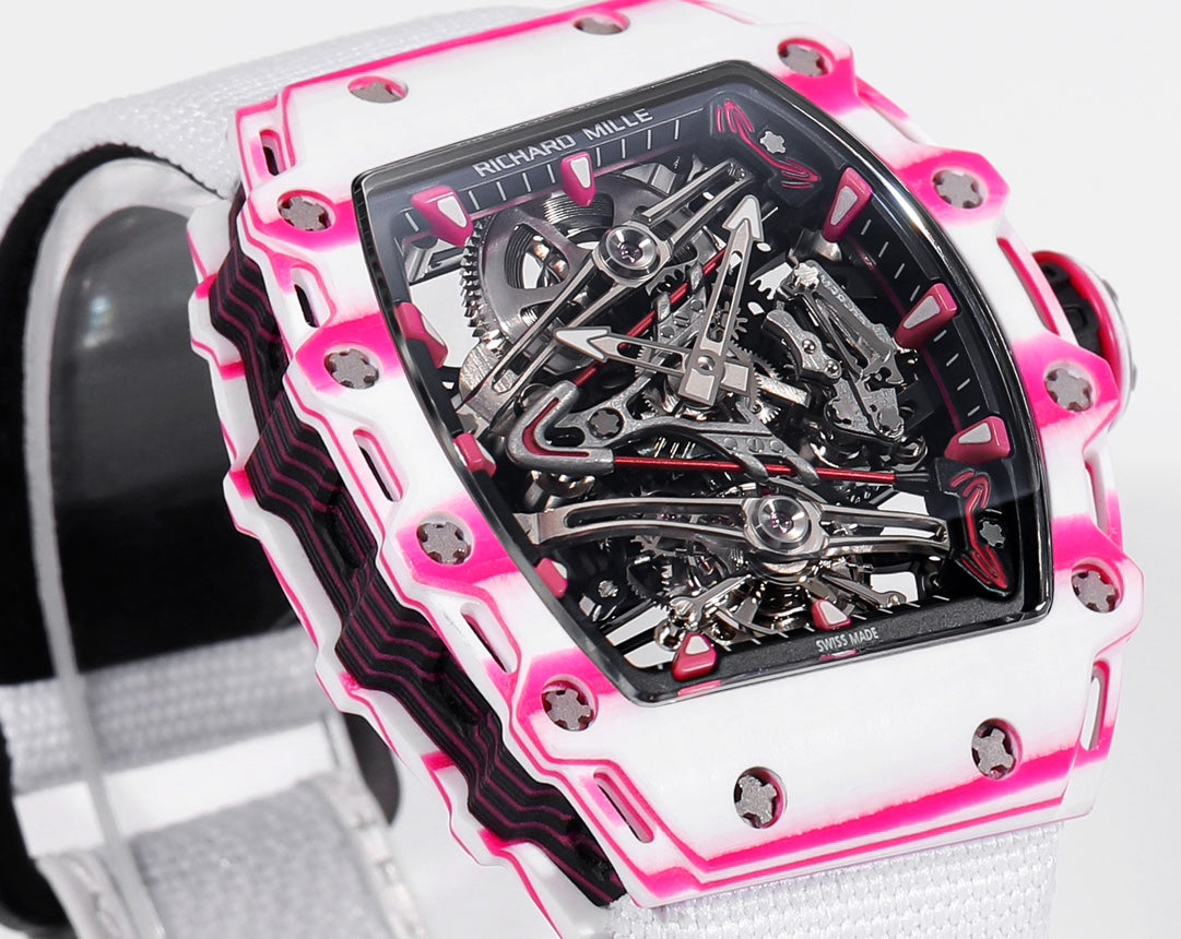 Richard Mille Bubba Watson Tourbillon RM38-02 1:1 Mejor Edición Tela Velcro Correa Blanca