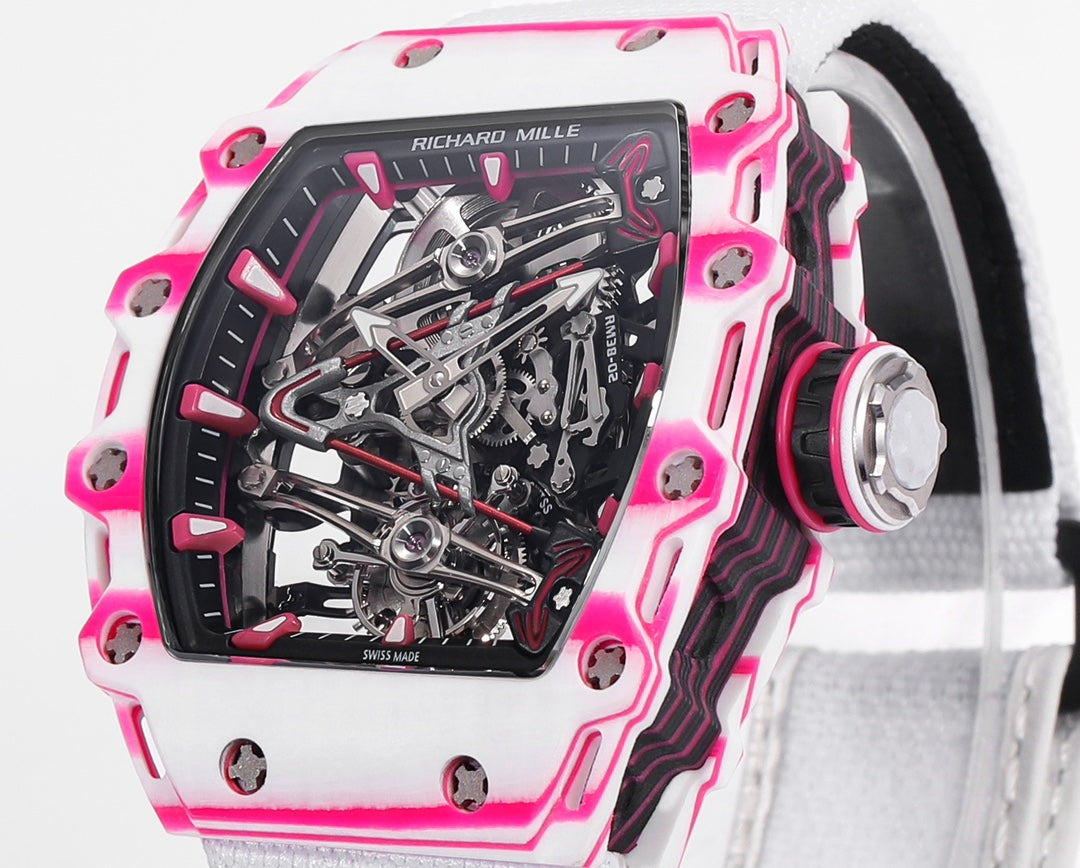 Richard Mille Bubba Watson Tourbillon RM38-02 1:1 Mejor Edición Tela Velcro Correa Blanca