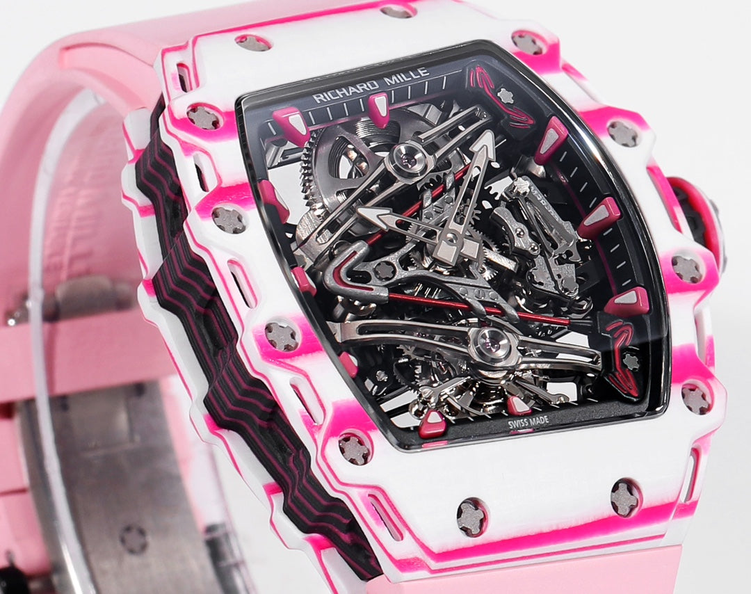 Richard Mille Bubba Watson Tourbillon RM38-02 1:1 Best Edition cinturino in caucciù rosa