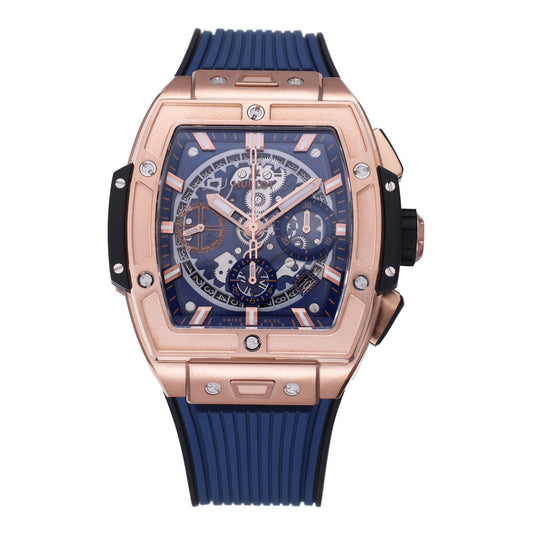 Hublot Big Bang Titanium 642.OX.7180.RX 1:1 Best Editon BBF Factory Correa de caucho azul y oro rosa 