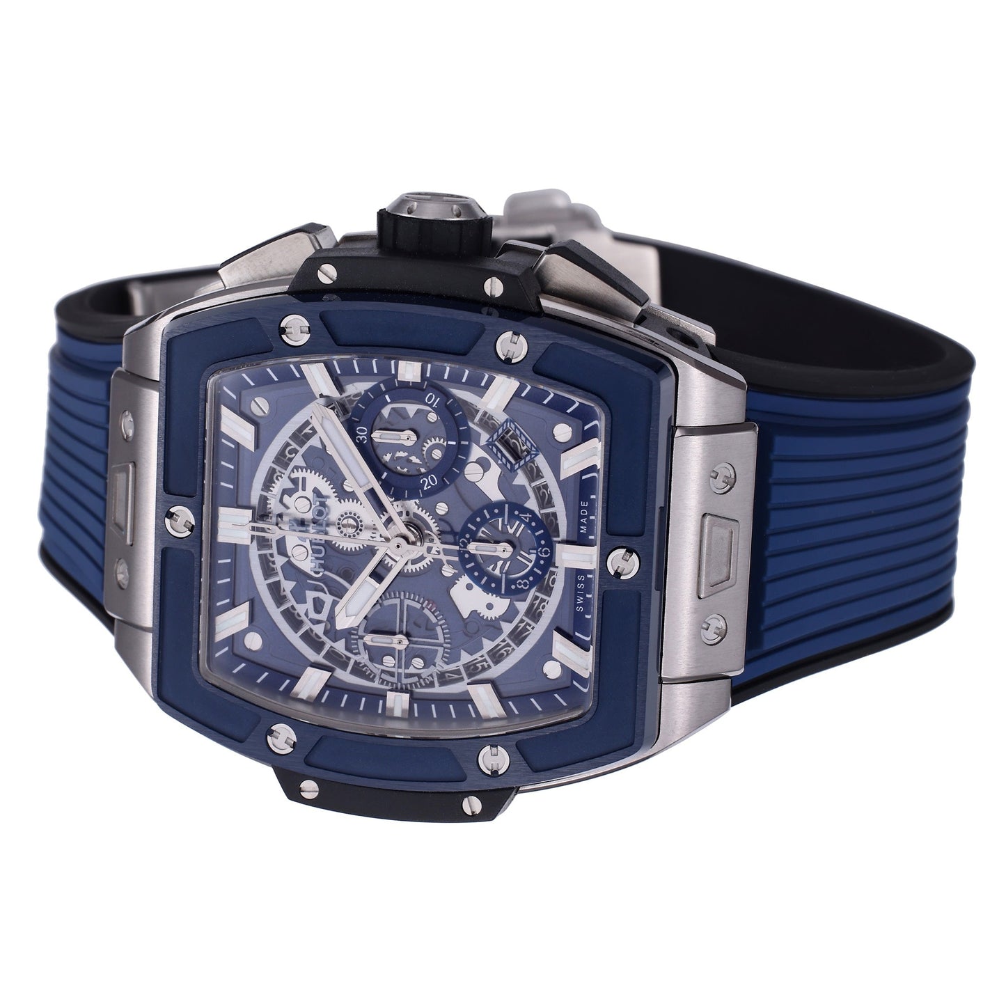 Hublot Big Bang Titanium 642.NM.0170.RX 1:1 Best Editon BBF Factory Blue Dial Rubber Strap