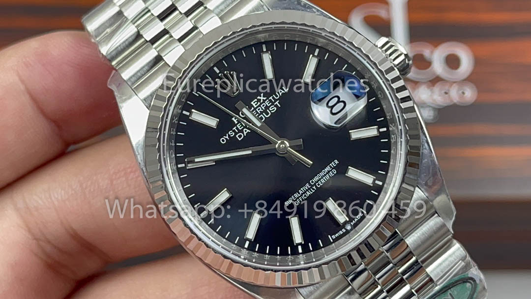 Rolex Datejust M126234-0015 36MM 1:1 Miglior Clone Quadrante Nero di Fabbrica Pulito Versione 2024