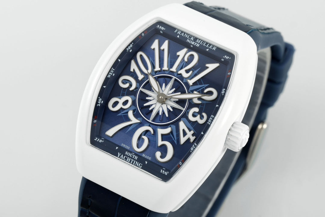 Reloj de mujer Franck Muller V32 Yachting 1:1 Best Edition ABF Factory con esfera azul