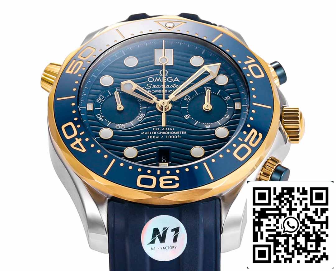 Correa de caucho de fábrica N1 para Omega Seamaster 210.20.44.51.03.001 Diver 300m 1:1 Best Edition