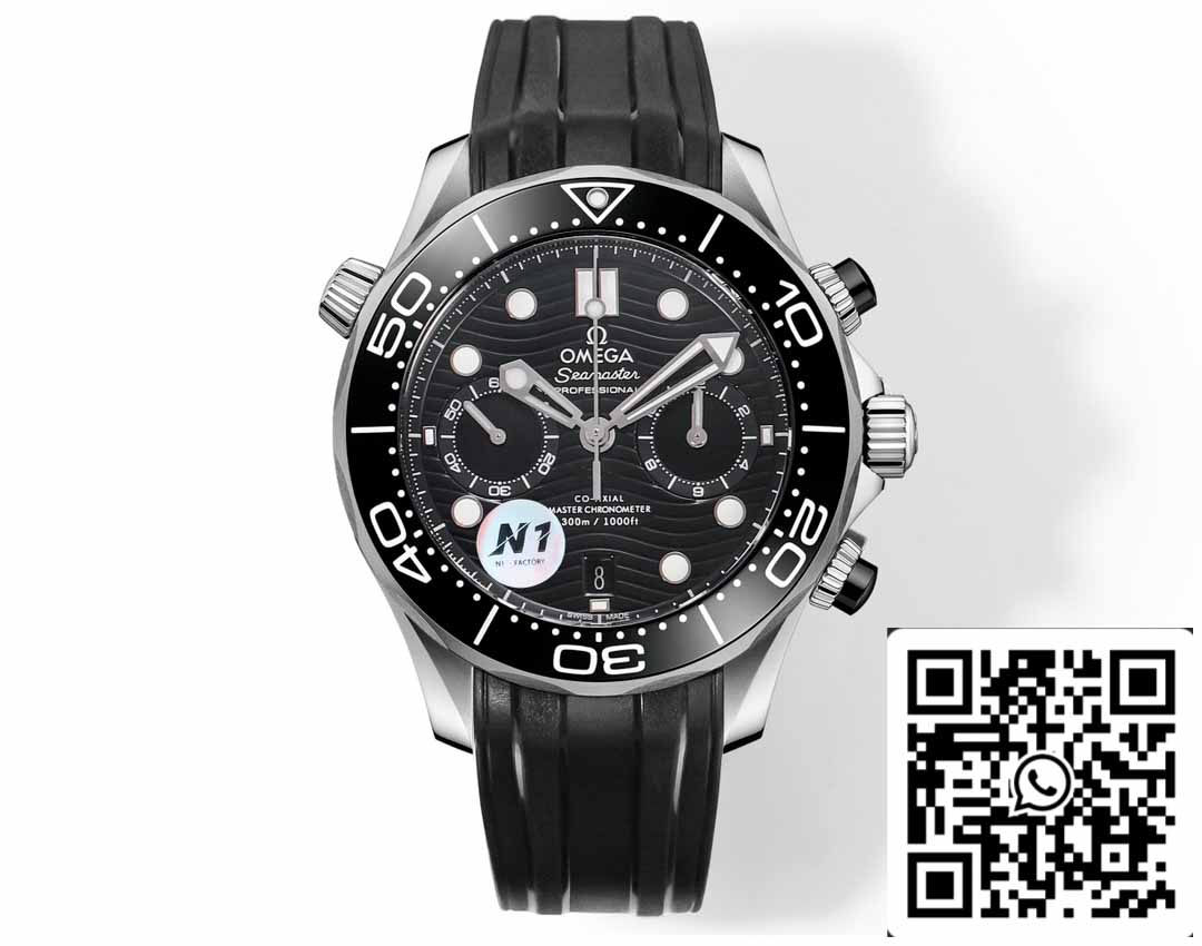 Correa de caucho de fábrica N1 para Omega Seamaster 210.30.44.51.01.001 Diver 300m 1:1 Best Edition