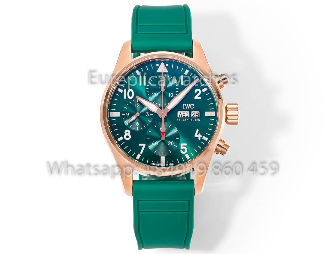 Reloj cronógrafo IWC Pilot IW388110 de 41 mm, réplica 1:1, esfera verde, TW Factory