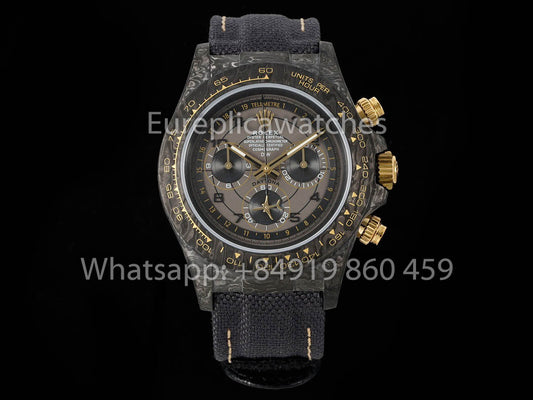 Rolex Daytona Aviva Grey 01/11 NTPT Carbon 1:1 Miglior Clone Diw Custom 4130 Movimento