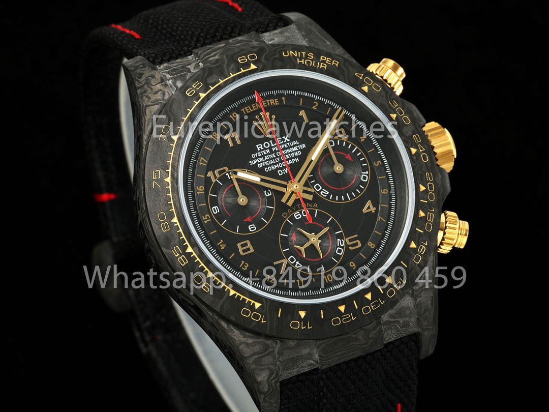 Rolex Daytona Aviva Grey 01/10 NTPT Carbon 1:1 Mejor clon Diw Custom 4130 Movimiento