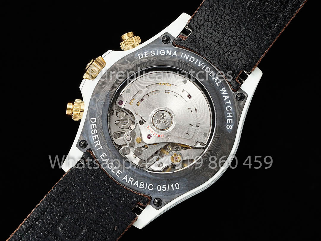 Rolex Daytona Desert Eagle Bianco Carbonio 1:1 Miglior Clone Diw Custom 4130 Movimento