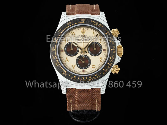 Rolex Daytona Desert Eagle Bianco Carbonio 1:1 Miglior Clone Diw Custom 4130 Movimento