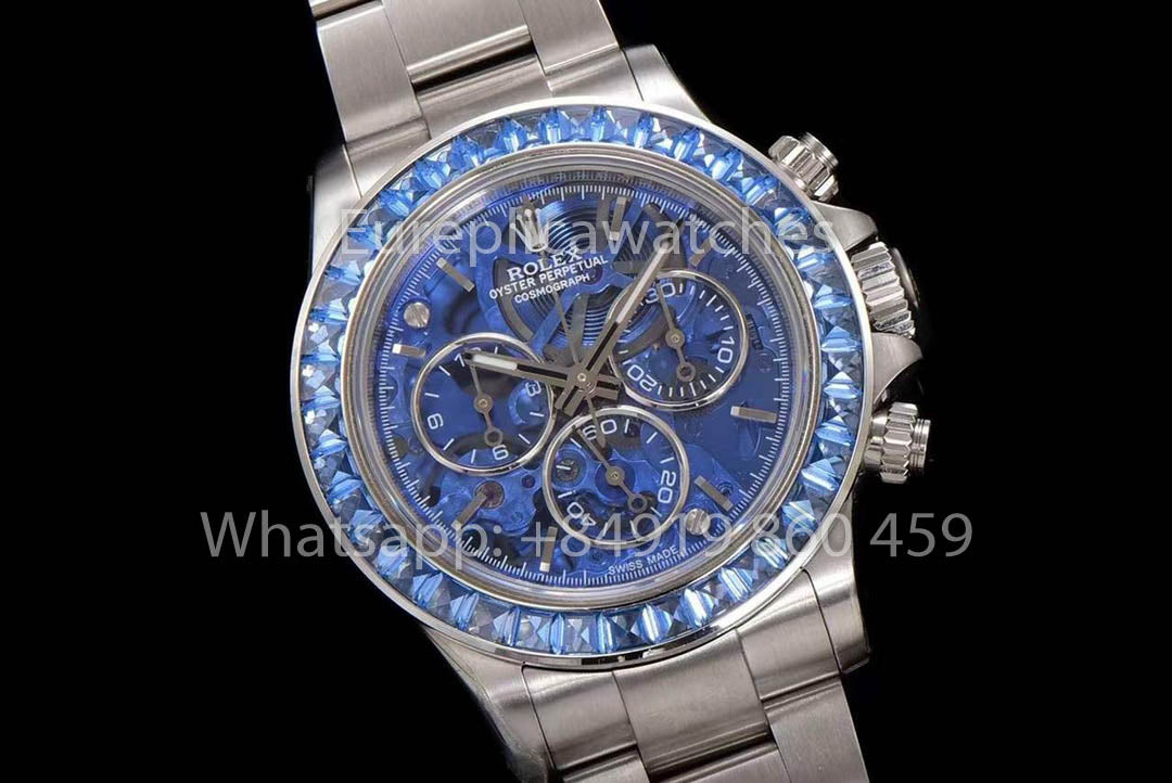 Rolex Daytona Arolla Project con quadrante blu Orologio scheletrato 1:1 Miglior clone