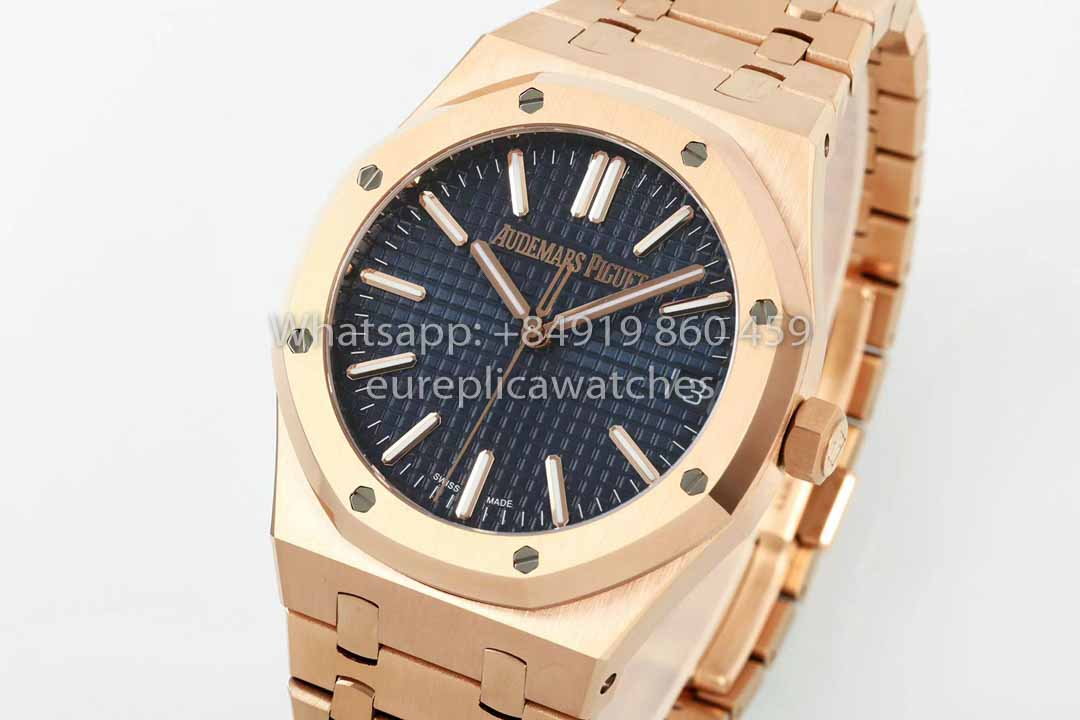 Audemars Piguet Royal Oak 15510ST di IPF Factory 1:1 miglior clone quadrante blu oro rosa