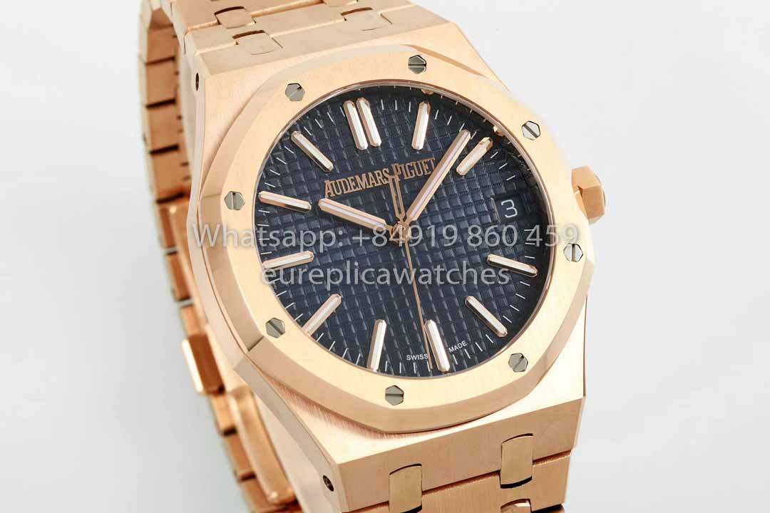 Audemars Piguet Royal Oak 15510ST di IPF Factory 1:1 miglior clone quadrante blu oro rosa