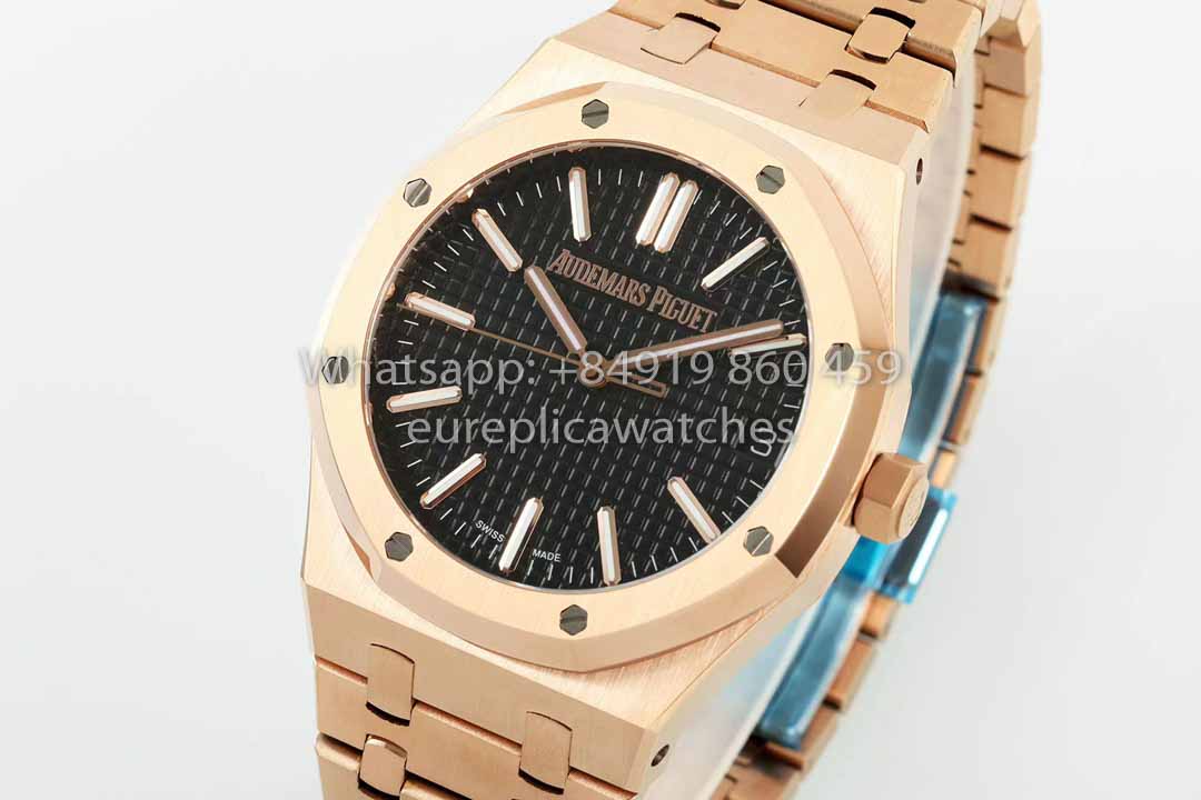 Audemars Piguet Royal Oak 15510ST de IPF Factory 1:1 Mejor clon Esfera negra Oro rosa