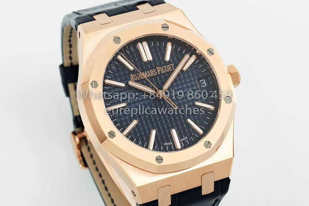 Audemars Piguet Royal Oak 15510ST de IPF Factory 1:1 Mejor clon Esfera azul Correa de cuero