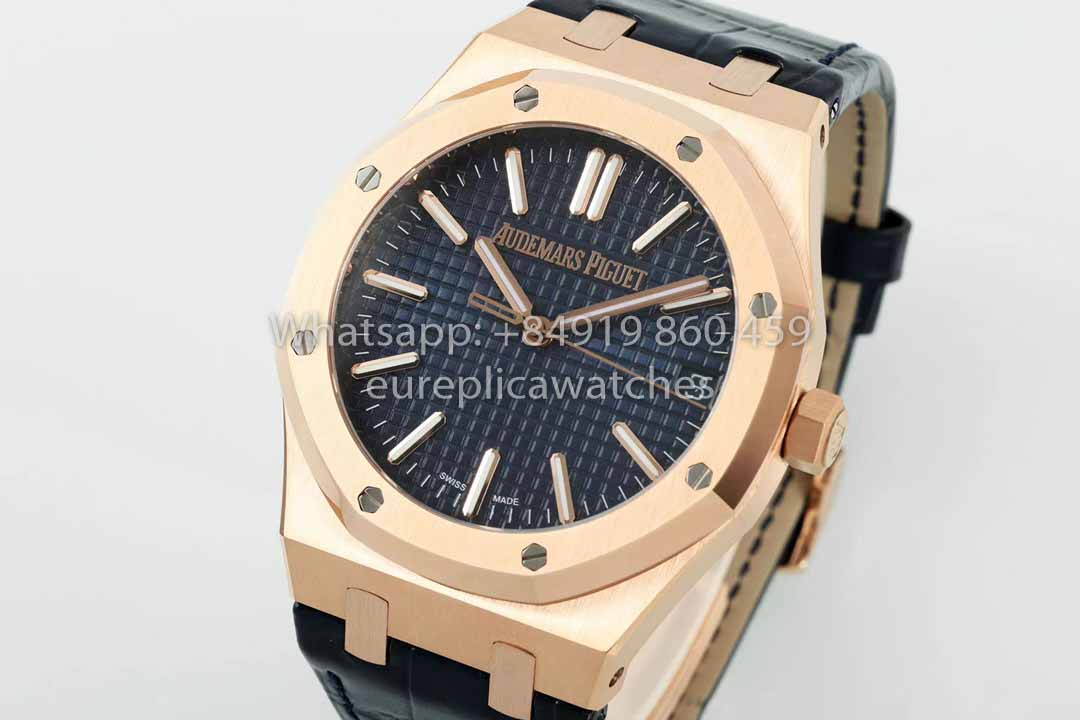 Audemars Piguet Royal Oak 15510ST de IPF Factory 1:1 Mejor clon Esfera azul Correa de cuero