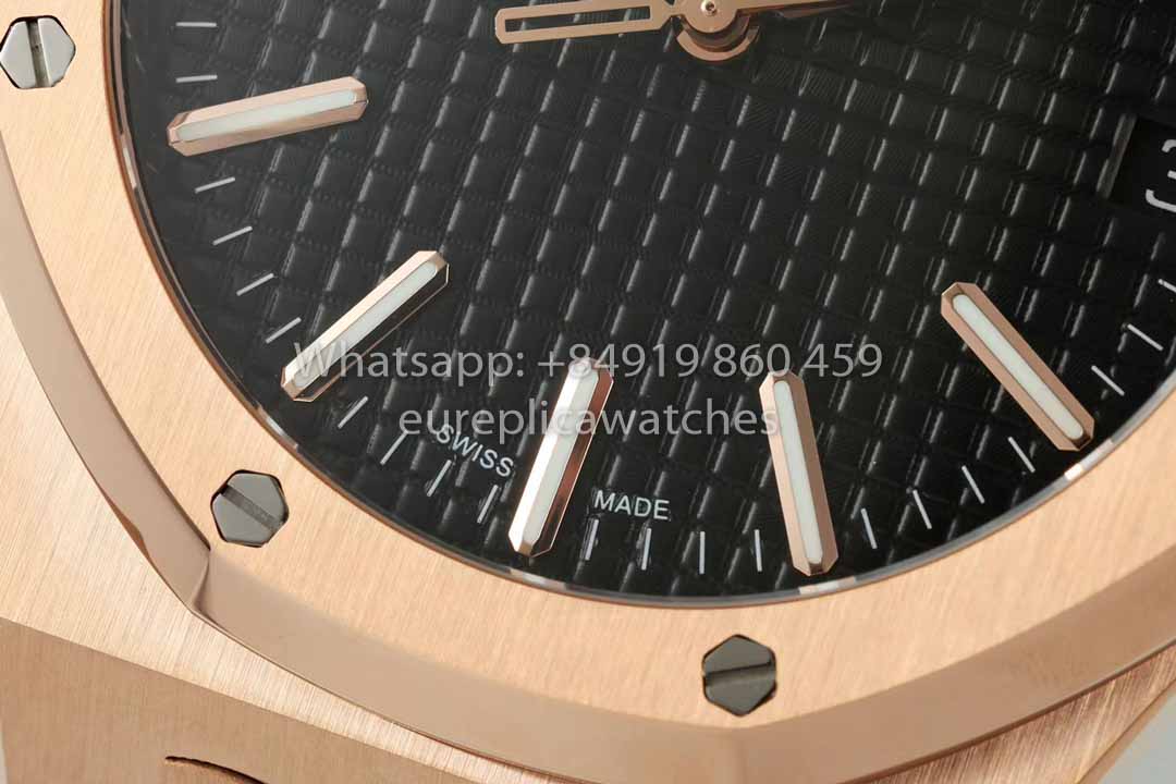 Audemars Piguet Royal Oak 15510ST di IPF Factory 1:1 miglior clone quadrante nero cinturino in pelle