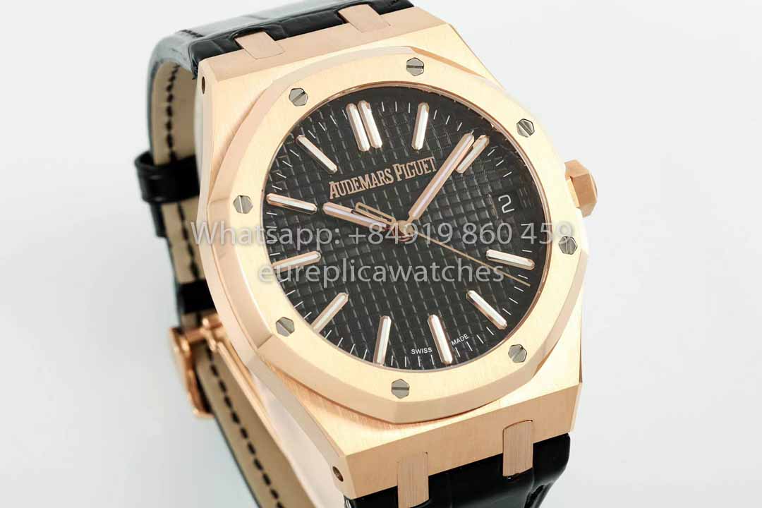 Audemars Piguet Royal Oak 15510ST di IPF Factory 1:1 miglior clone quadrante nero cinturino in pelle