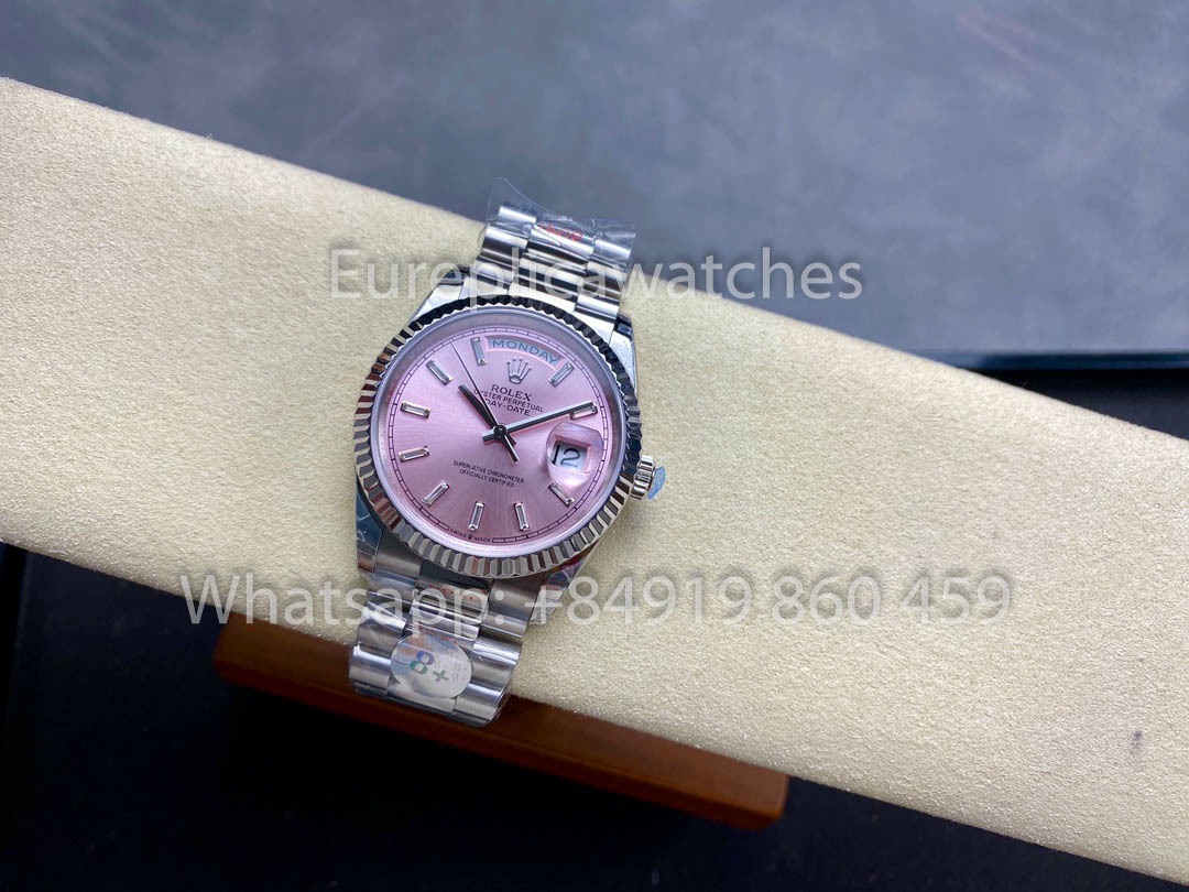 Rolex Day Date 128236-0024 Oro Bianco 1:1 Miglior Clone 8+ Versione Contrappeso di Fabbrica