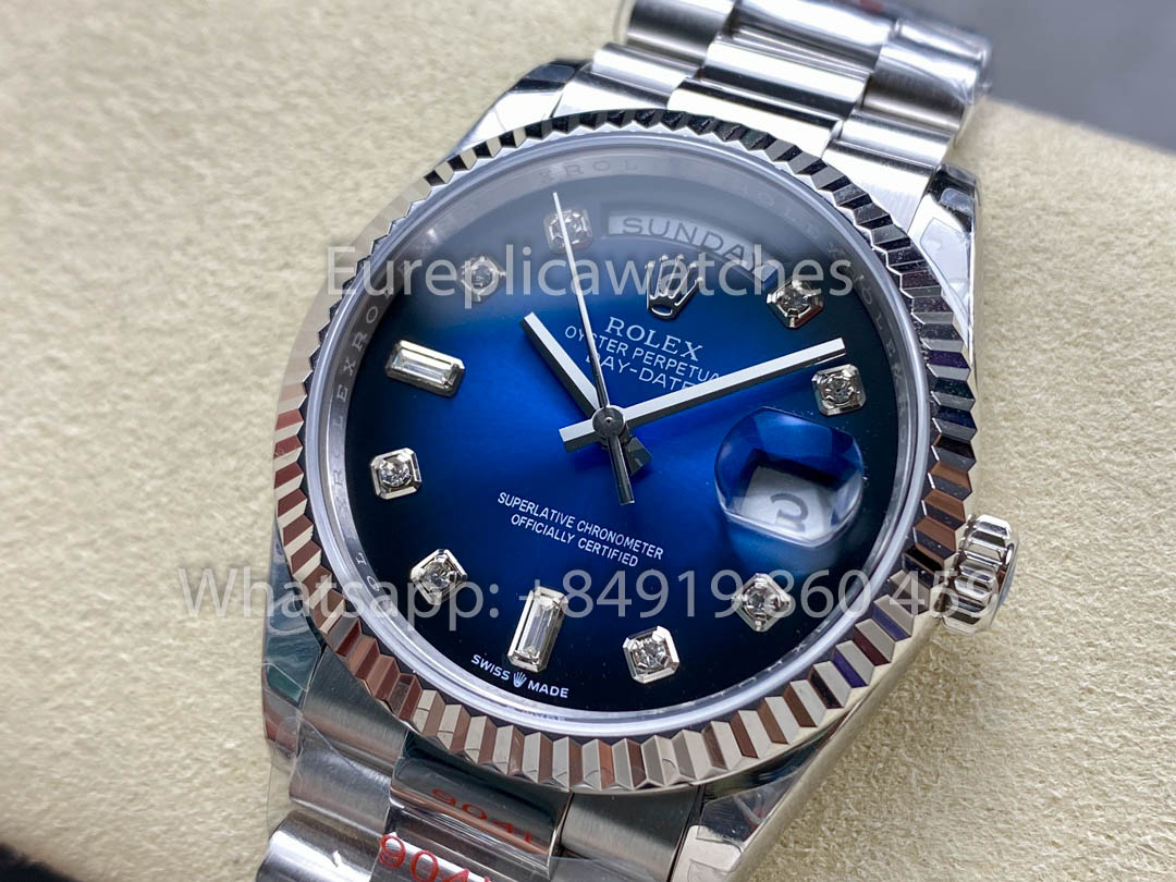 Rolex Day Date 128239-0023 Oro Bianco 1:1 Miglior Clone 8+ Versione Contrappeso di Fabbrica