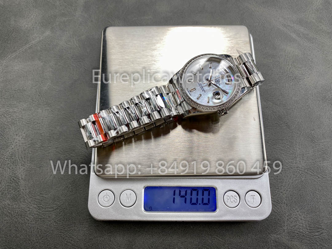 Rolex Day Date  m128399tbr-0029 White Gold 1:1 Best Clone 8+ Factory Counterweight Version