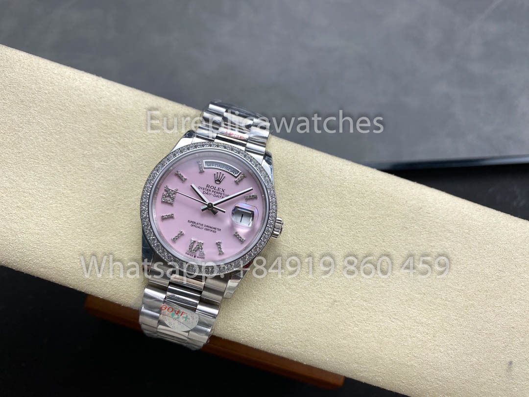 Rolex Day Date m128349rbr-0008 Oro blanco 1:1 Mejor clon 8+ Versión de contrapeso de fábrica