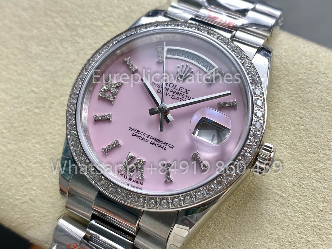 Rolex Day Date  m128349rbr-0008 White Gold 1:1 Best Clone 8+ Factory Counterweight Version