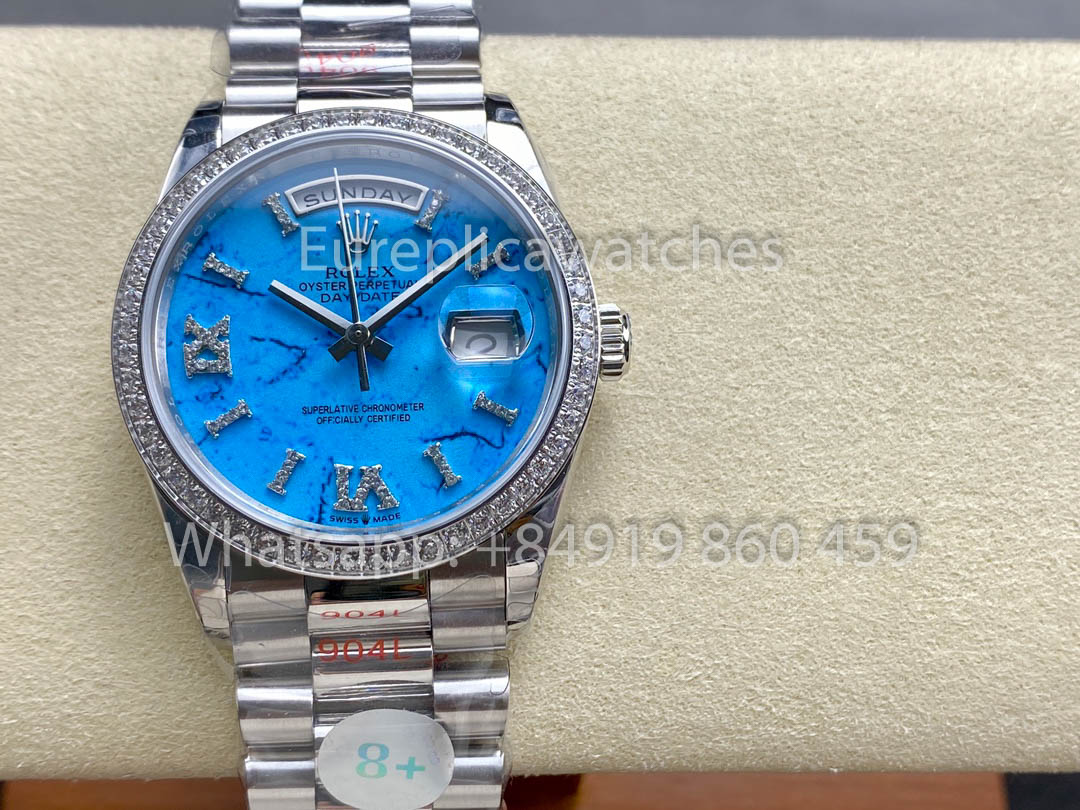 Rolex Day Date m128396tbr-0016 White Gold 1:1 Best Clone 8+ Factory Counterweight Version