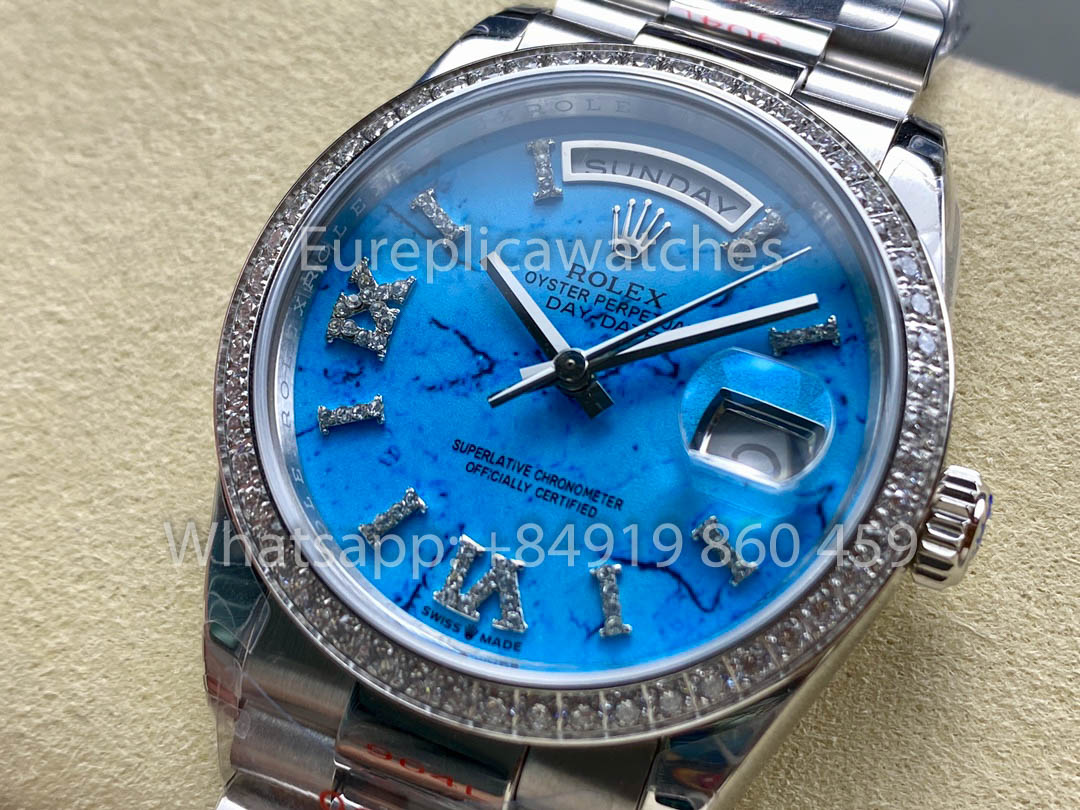 Rolex Day Date m128396tbr-0016 White Gold 1:1 Best Clone 8+ Factory Counterweight Version