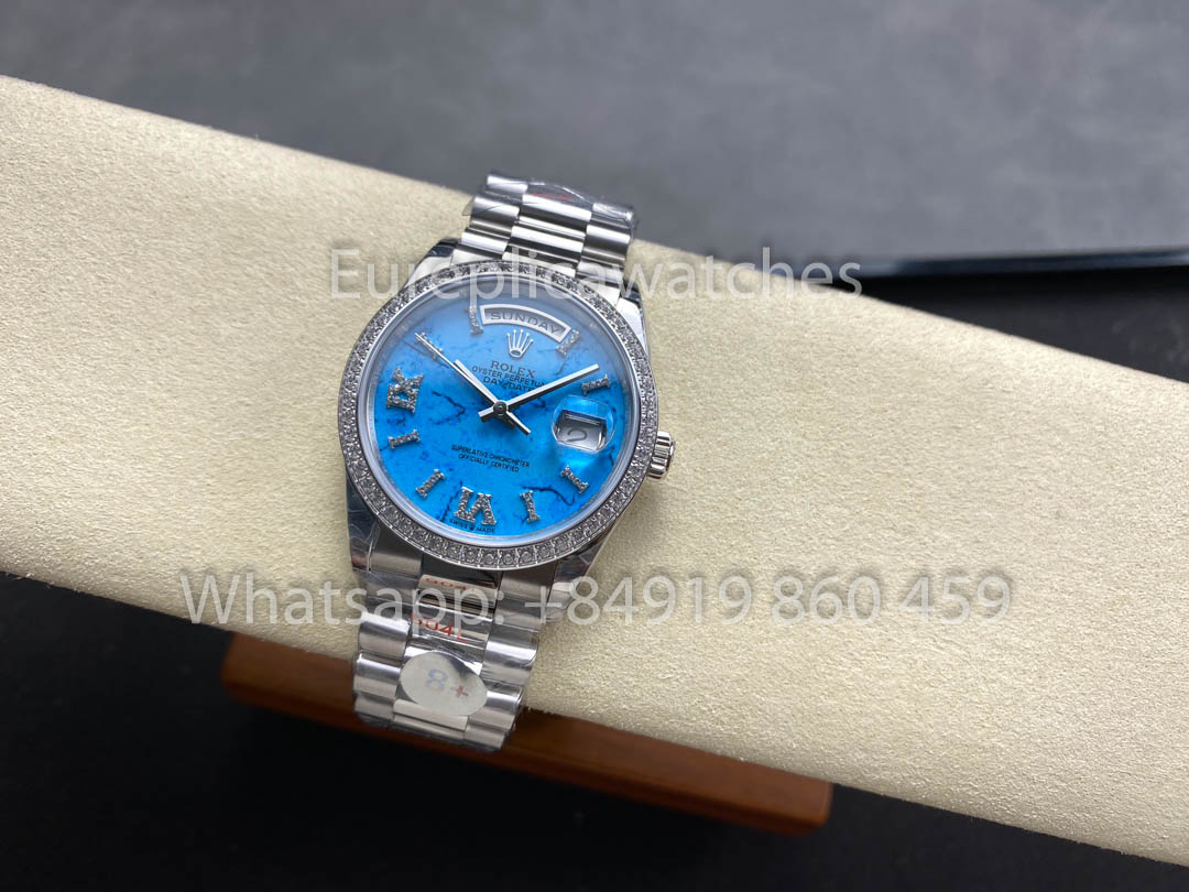 Rolex Day Date m128396tbr-0016 White Gold 1:1 Best Clone 8+ Factory Counterweight Version