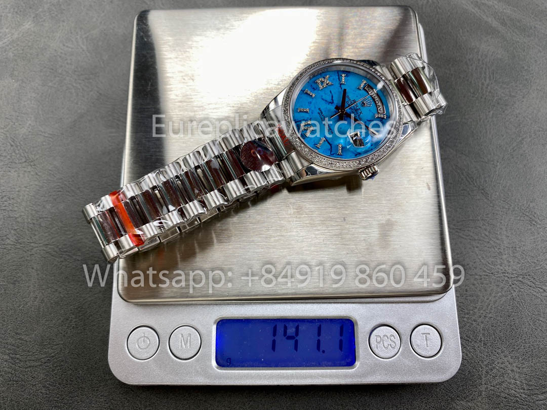 Rolex Day Date m128396tbr-0016 White Gold 1:1 Best Clone 8+ Factory Counterweight Version