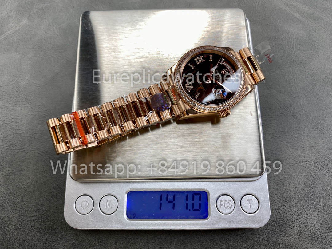 Rolex Day Date M128345RBR-0044 Rose Gold 1:1 Best Clone 8+ Factory Counterweight Version