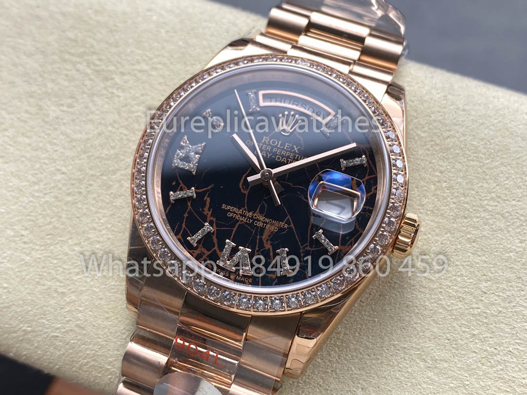 Rolex Day Date M128345RBR-0044 Rose Gold 1:1 Best Clone 8+ Factory Counterweight Version