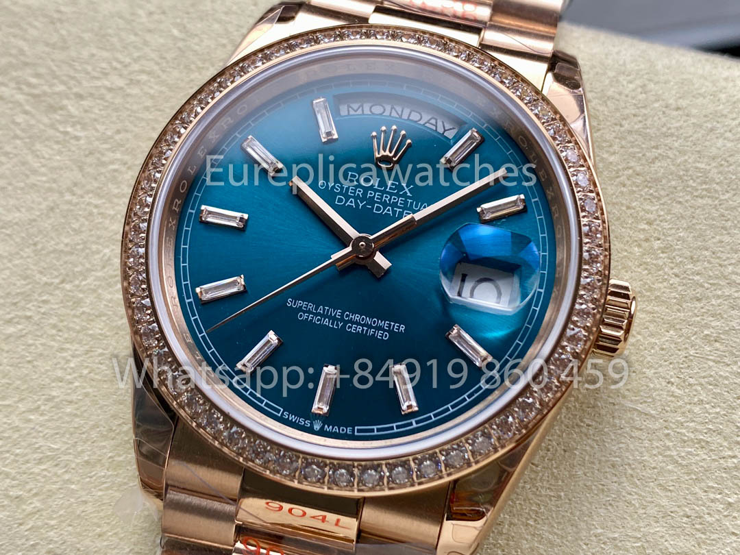 Rolex Day Date m128395tbr-0032 Rose Gold 1:1 Best Clone 8+ Factory Counterweight Version