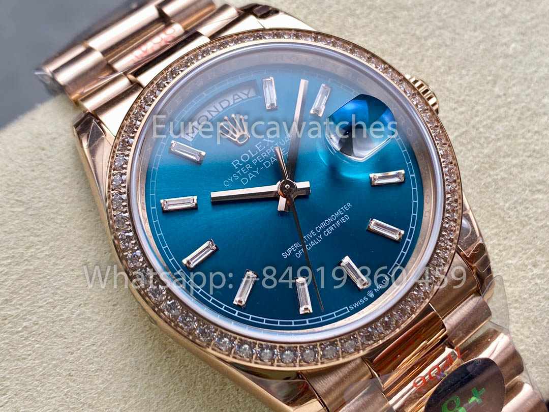 Rolex Day Date m128395tbr-0032 Rose Gold 1:1 Best Clone 8+ Factory Counterweight Version