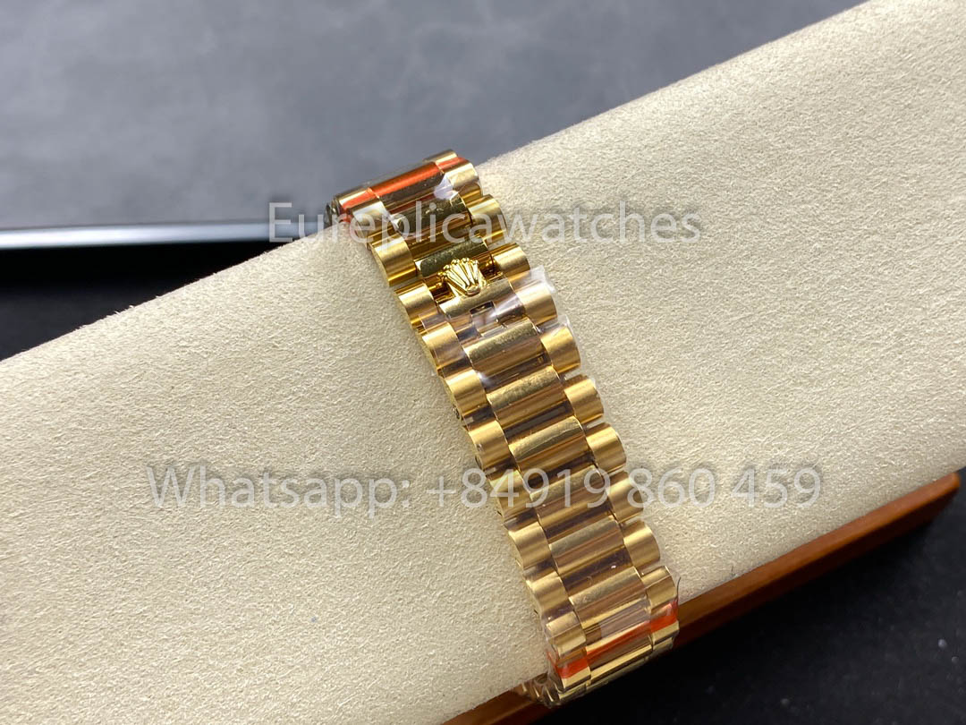 Rolex Day Date 128398TBR-0018 Yellow Gold  1:1 Best Clone 8+ Factory Counterweight Version