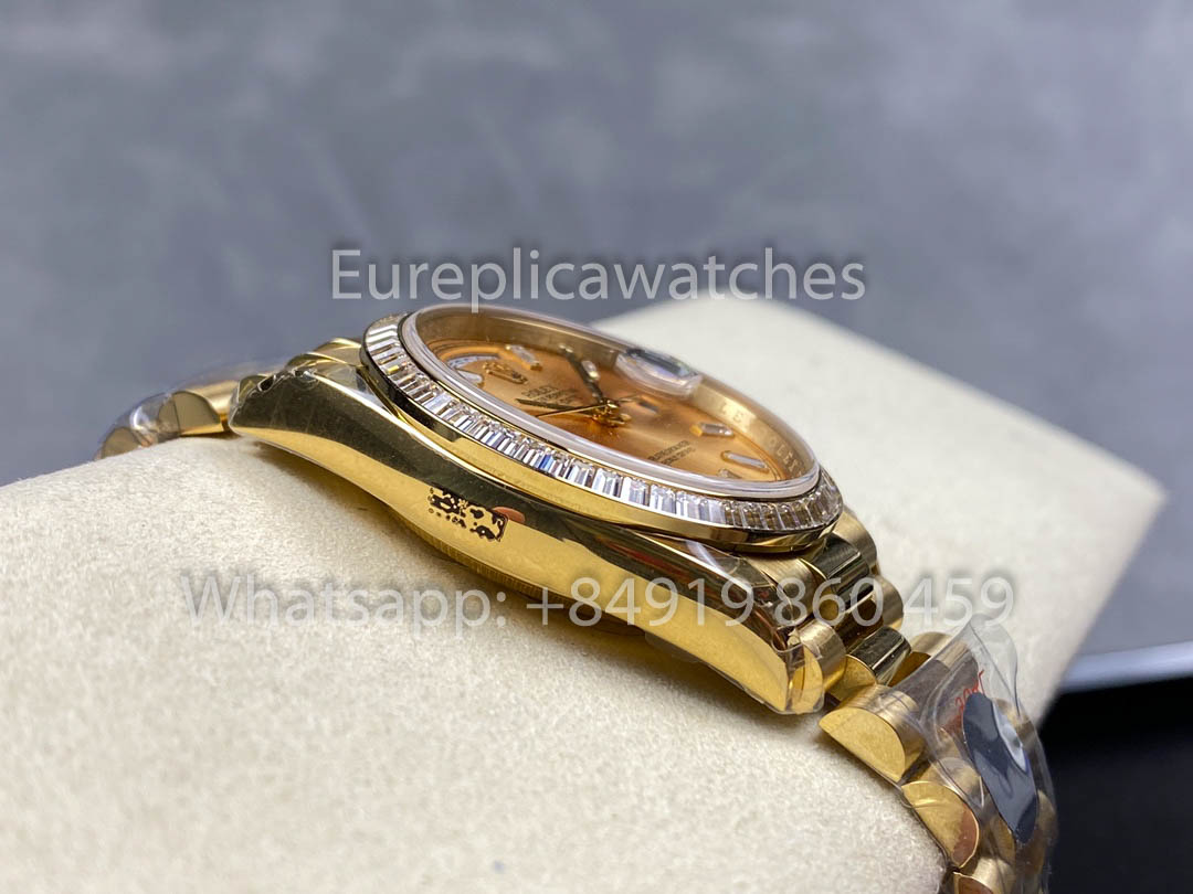 Rolex Day Date 128238 Yellow Gold  1:1 Best Clone 8+ Factory Counterweight Version