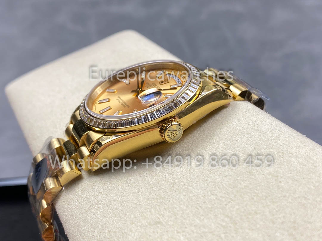 Rolex Day Date 128238 Yellow Gold  1:1 Best Clone 8+ Factory Counterweight Version