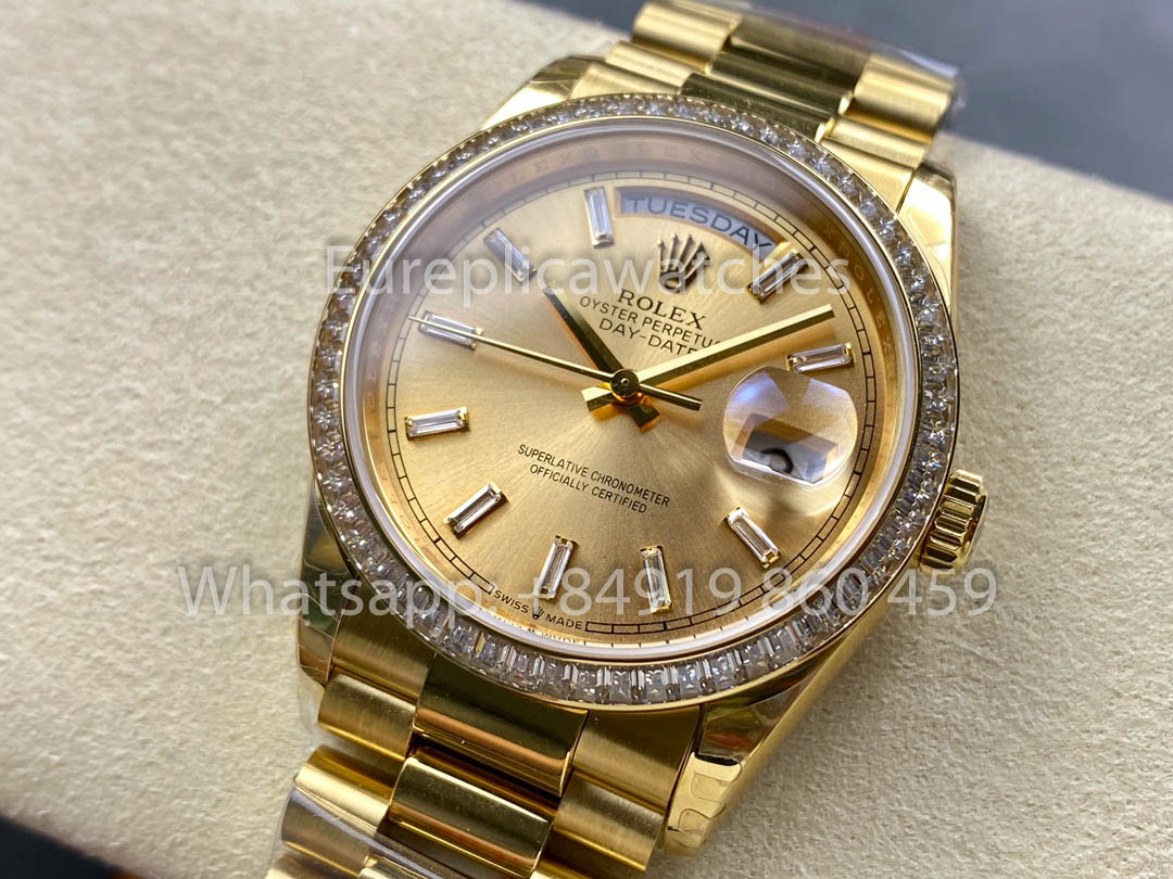 Rolex Day Date 128238 Yellow Gold  1:1 Best Clone 8+ Factory Counterweight Version