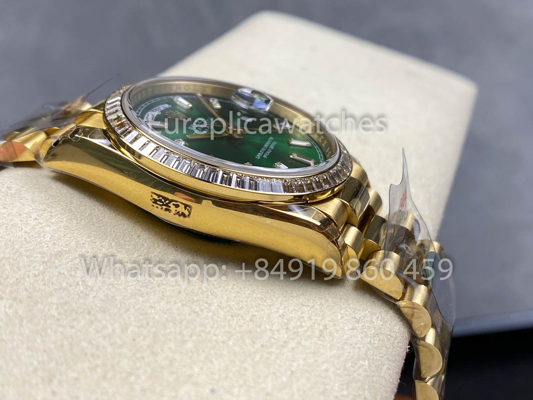 Rolex Day Date 128398TBR-0035 Yellow Gold  1:1 Best Clone 8+ Factory Counterweight Version