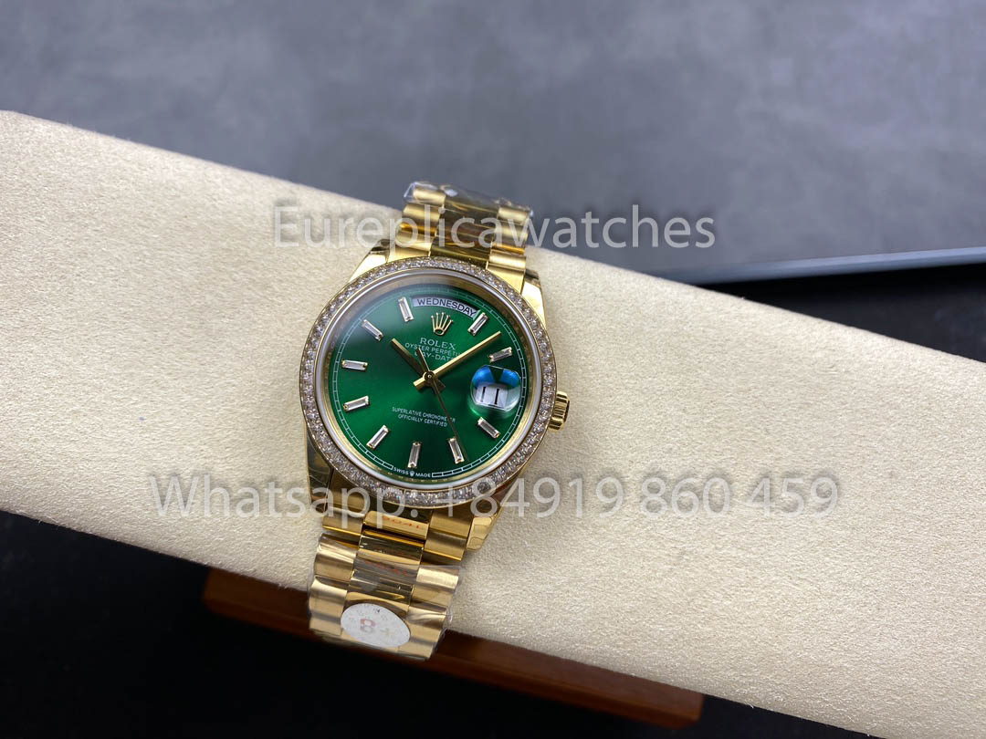 Rolex Day Date 128398TBR-0035 Yellow Gold  1:1 Best Clone 8+ Factory Counterweight Version