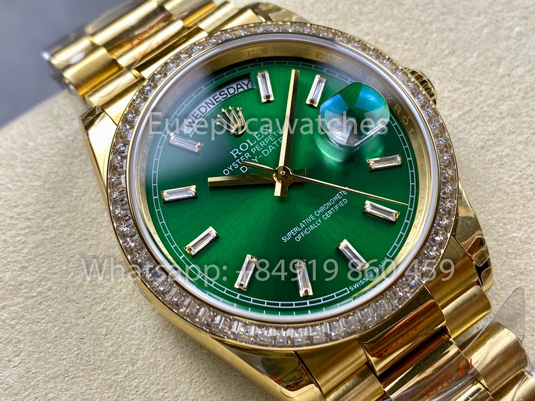 Rolex Day Date 128398TBR-0035 Yellow Gold  1:1 Best Clone 8+ Factory Counterweight Version