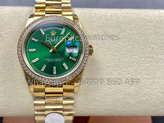 Rolex Day Date 128398TBR-0035 Oro amarillo 1:1 Mejor clon 8+ Versión de contrapeso de fábrica