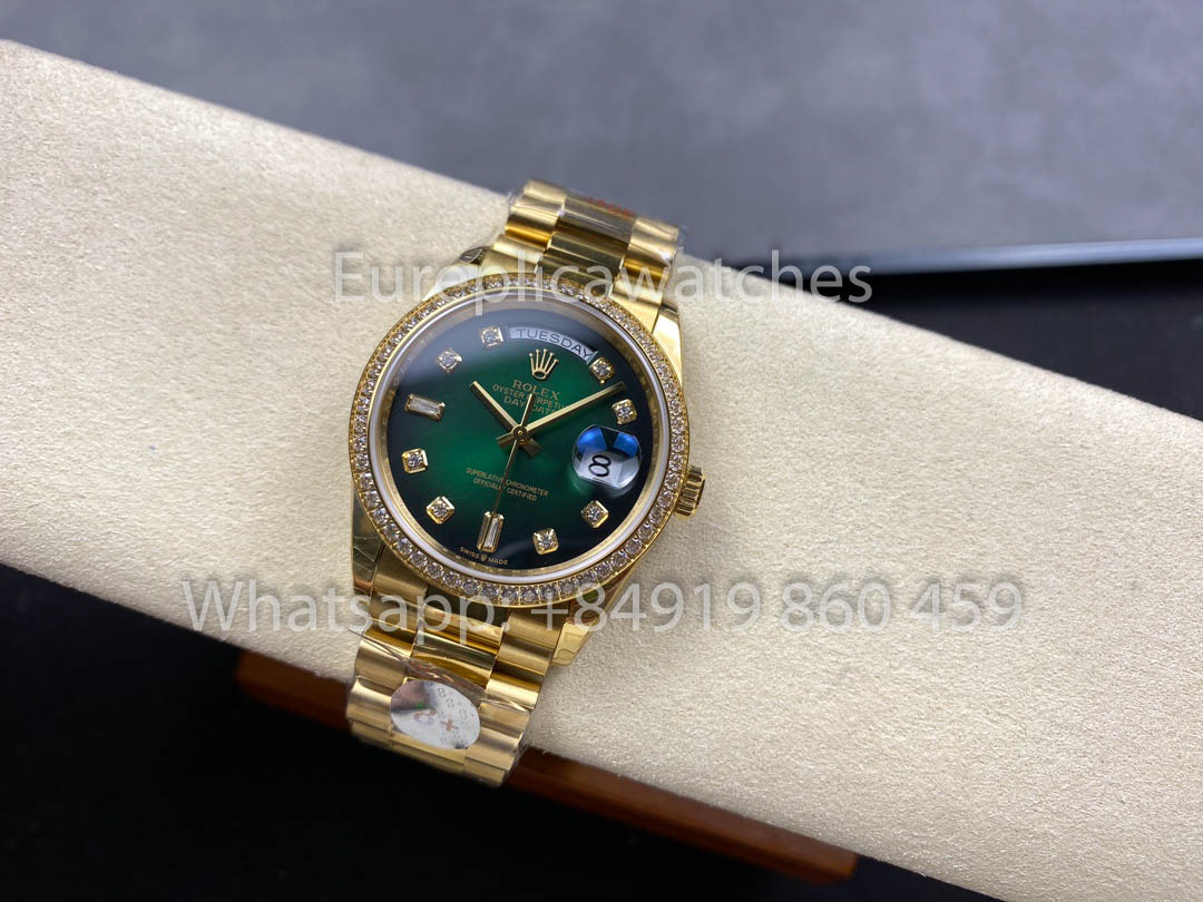 Rolex Day Date 128239-0035 Yellow Gold  1:1 Best Clone 8+ Factory Counterweight Version