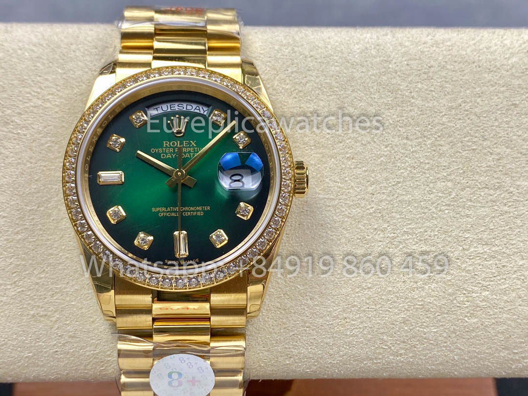 Rolex Day Date 128239-0035 Yellow Gold  1:1 Best Clone 8+ Factory Counterweight Version